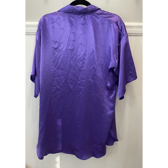 Victoria's Secret Petite Small Vintage Purple Satin Sleep Shirt Gold Label Woman - Picture 2 of 4